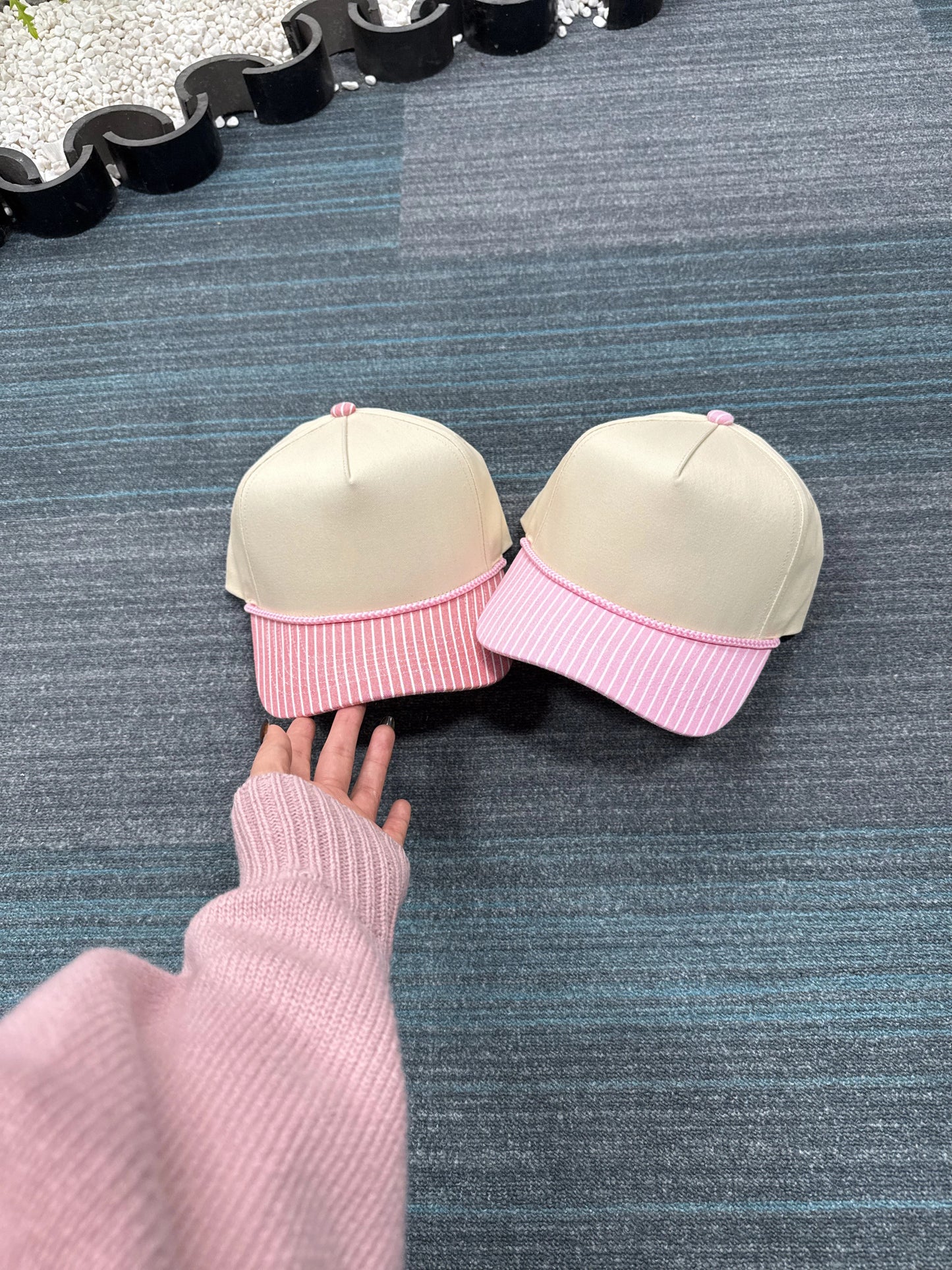 STRIPED CANVAS HATS