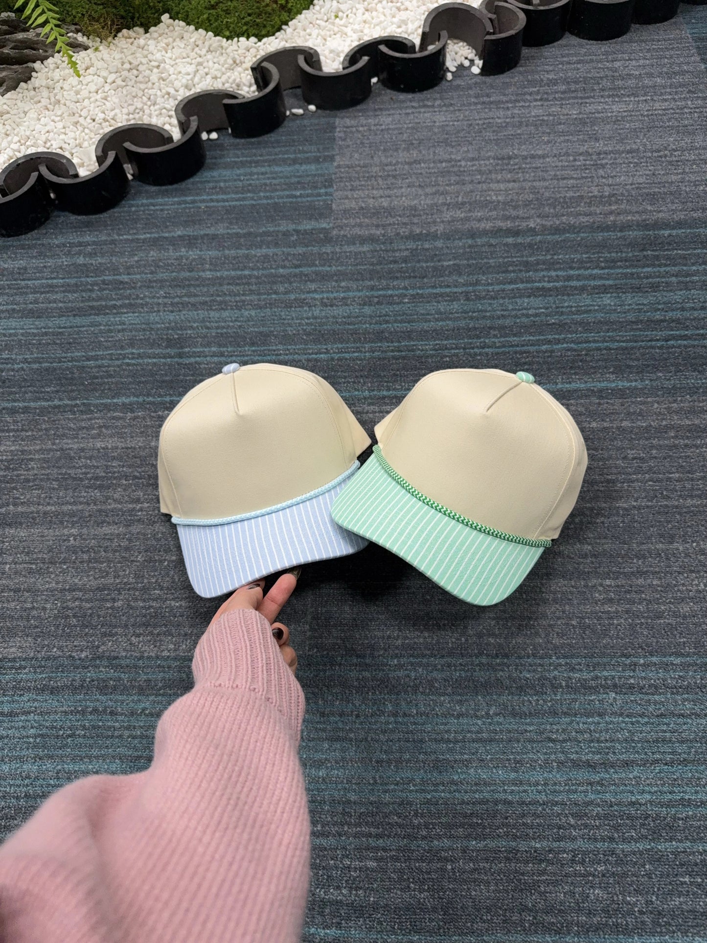 STRIPED CANVAS HATS