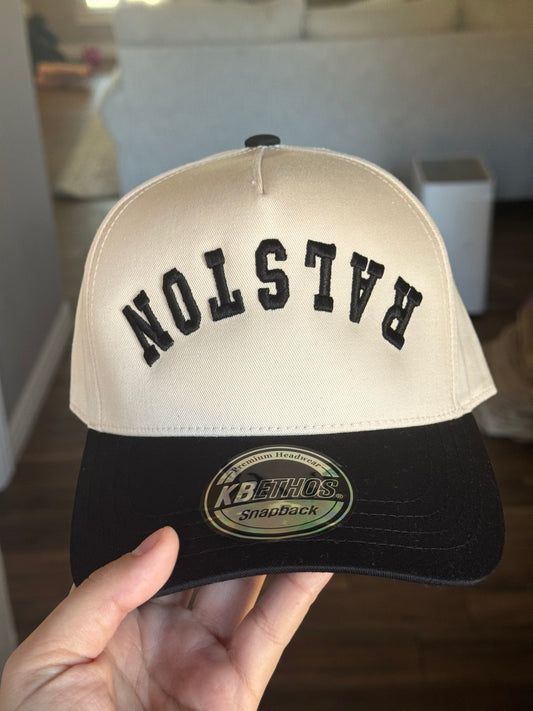 Upside Down Puff Last Name Hat